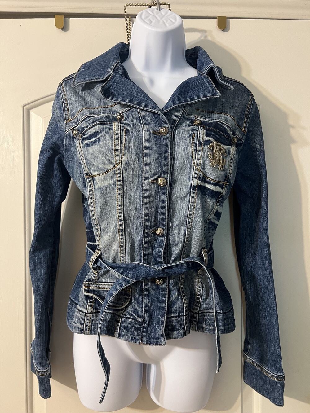 Y2K Roberto Cavalli Belted Denim Jacket
